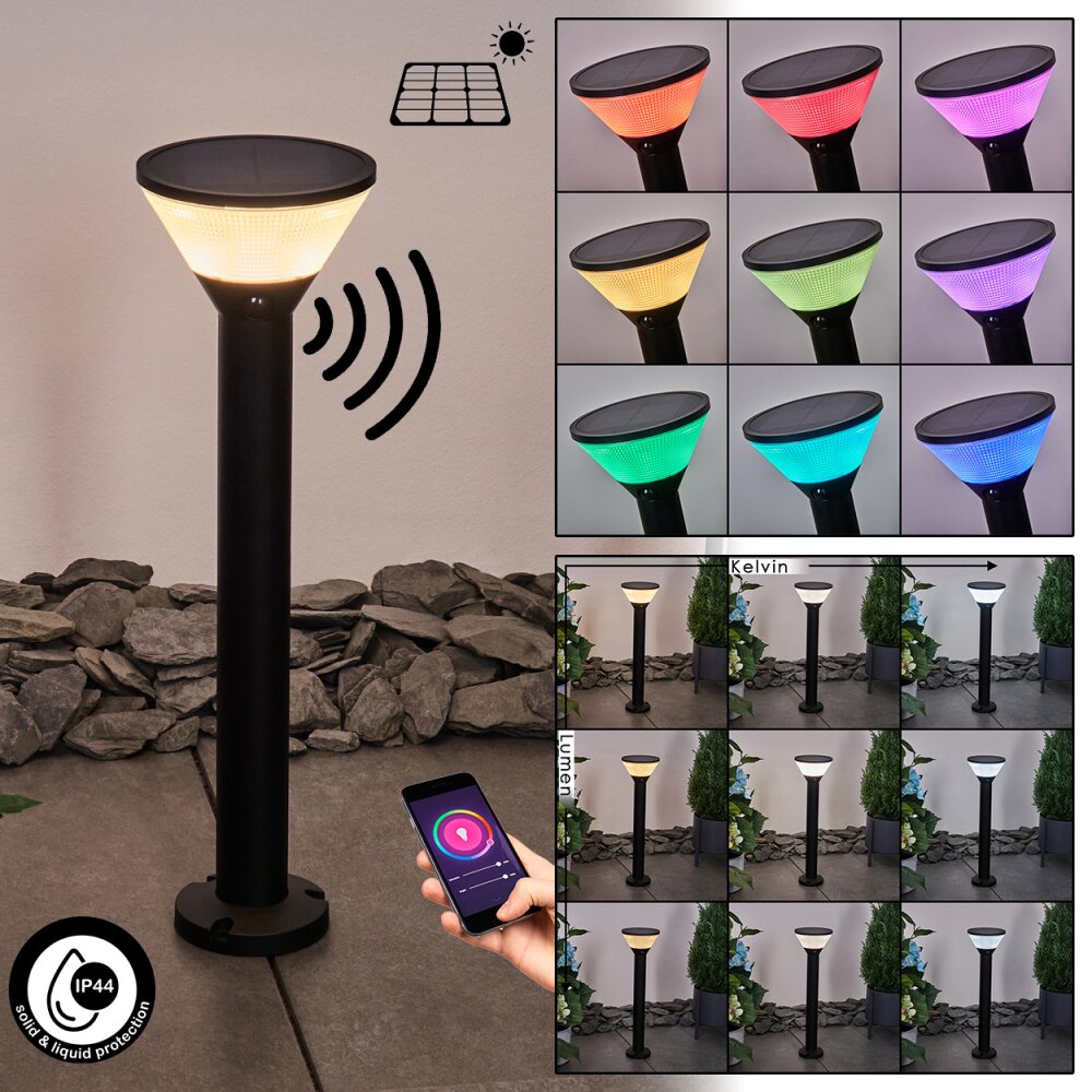 Joennierni Lampioncino Segnapasso LED Nero, 1-Luce, Sensori di movimento, Cambia colore main product photo