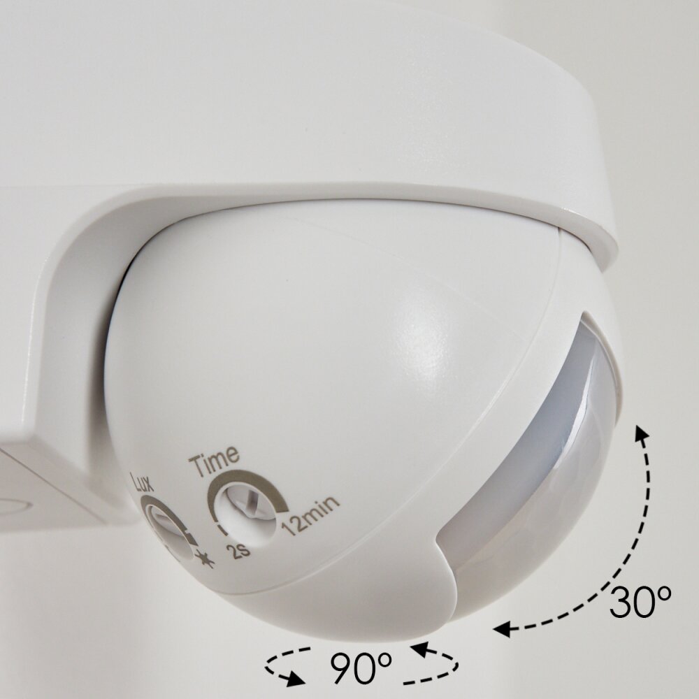 Sensore Di Movimento Garza 430041 - Bianco, Regolabile, Per Illuminazione Automatica