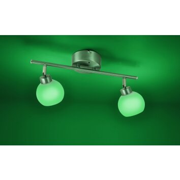 Leuchten Direkt LOLA-LOTTA Plafoniera LED Acciaio inox, 2-Luci, Telecomando, Cambia colore