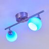 Motala Plafoniera LED Nichel opaco, 2-Luci, Telecomando, Cambia colore