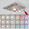 Marsen Plafoniera LED Nichel opaco, 4-Luci, Telecomando, Cambia colore