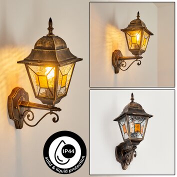 Halla Applique da esterno Antichizzato, Oro, Nero, 1-Luce