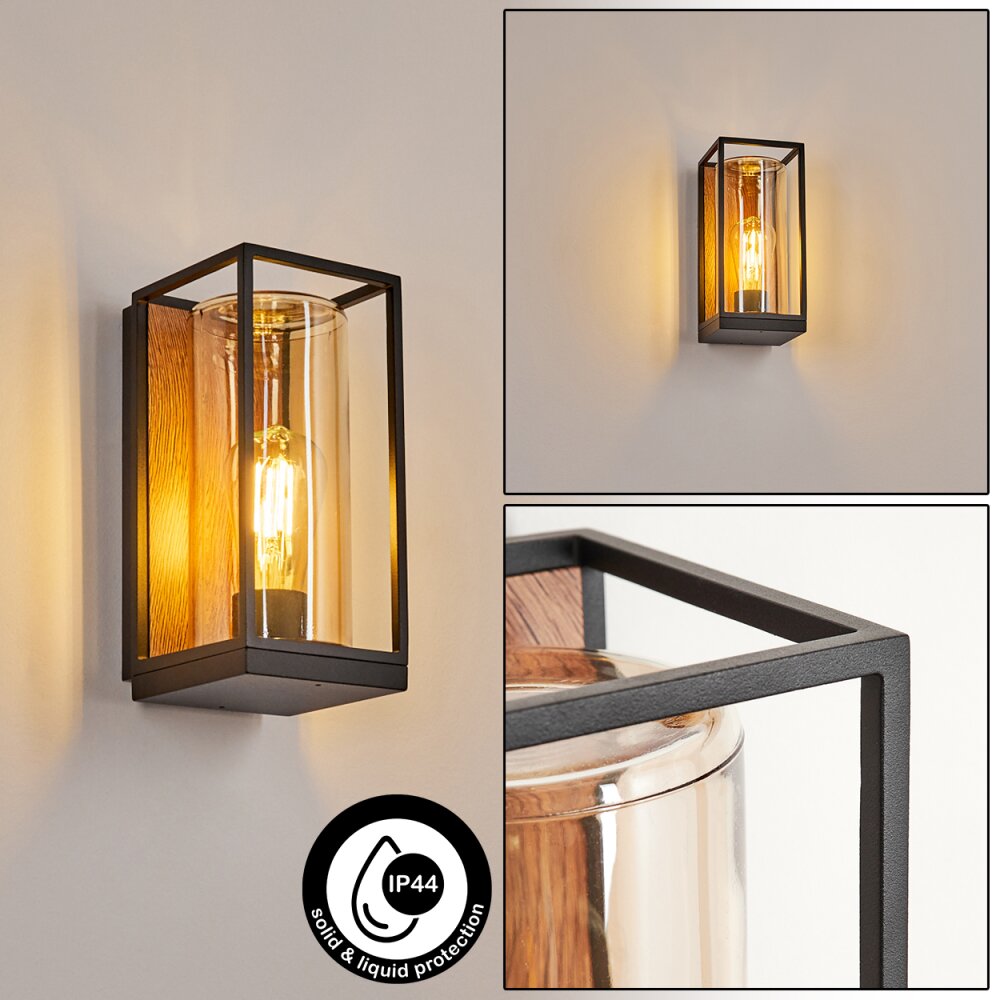 Palanga Applique da esterno Marrone, Aspetto del legno, Nero, 1-Luce main product photo