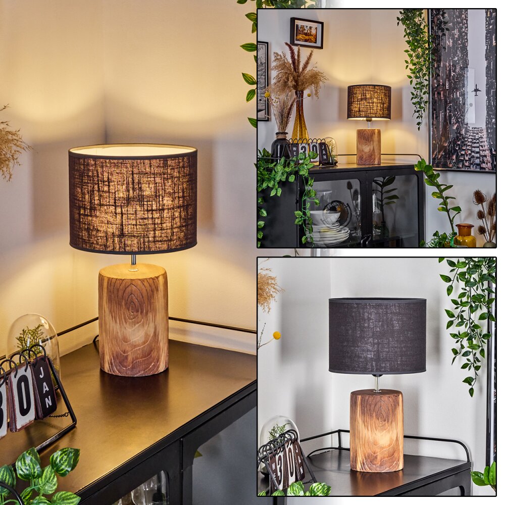 Korhola Lampada da tavolo Marrone, Cromo, Aspetto del legno, 1-Luce main product photo