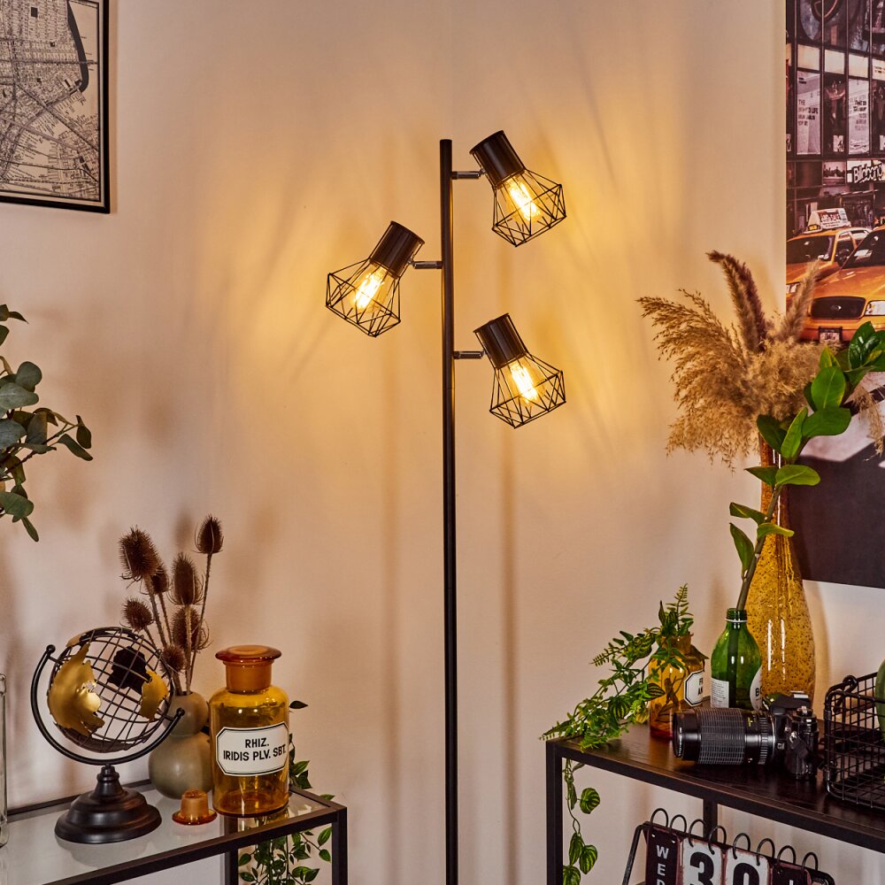 Bardhaman Lampada da terra Nero, 3-Luci