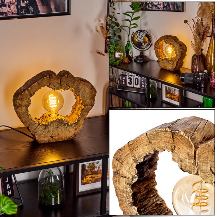 Hasteboda Lampada da tavolo Marrone, Aspetto del legno, 1-Luce