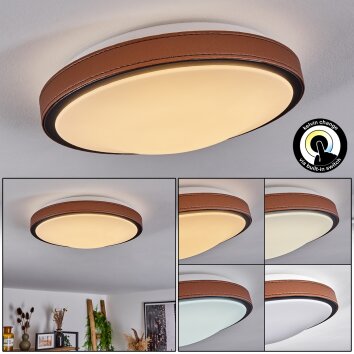 Kelva Plafoniera LED Marrone, Nero, Bianco, 1-Luce