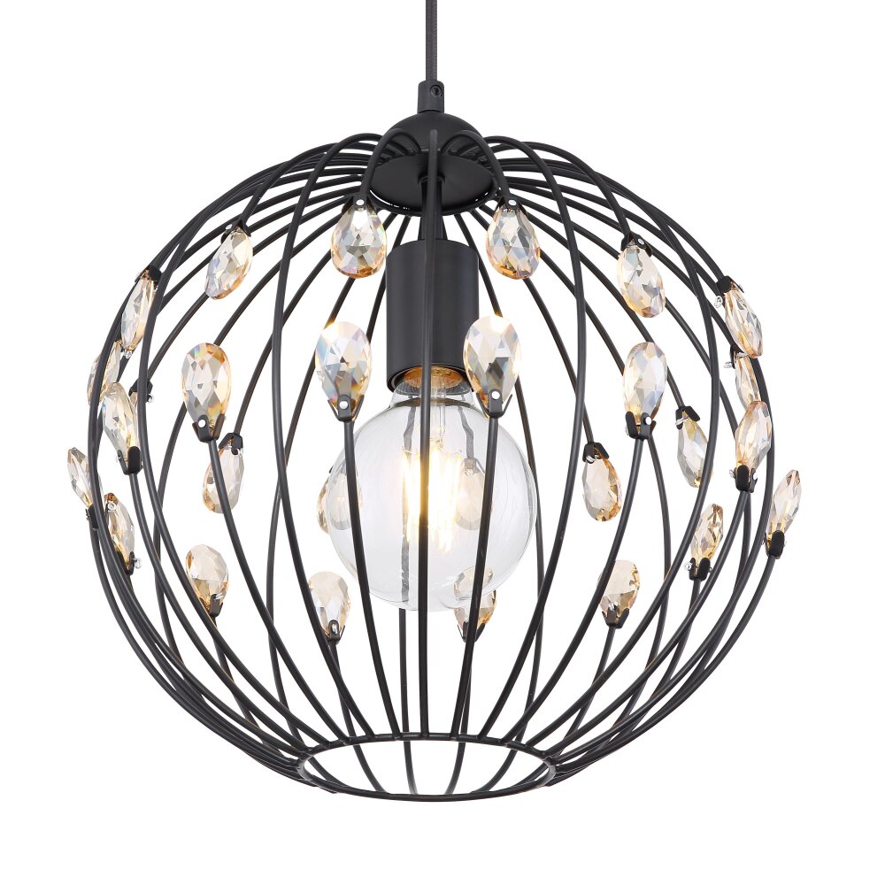 Globo HANAKO Lampadario a sospensione Nero, 1-Luce