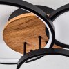 Avelal Plafoniera LED Marrone, Aspetto del legno, Nero, 1-Luce