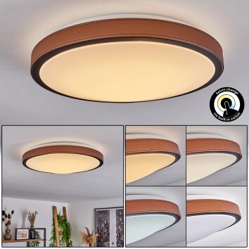 Kelva Plafoniera LED Marrone, Nero, Bianco, 1-Luce