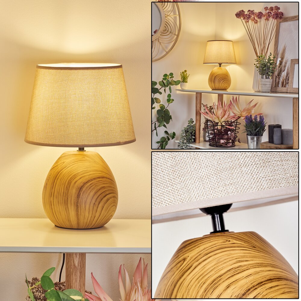 Stampa Lampada da tavolo Marrone, Aspetto del legno, 1-Luce main product photo