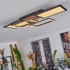 Avelal Plafoniera LED Marrone, Aspetto del legno, Nero, 1-Luce