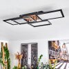 Avelal Plafoniera LED Marrone, Aspetto del legno, Nero, 1-Luce