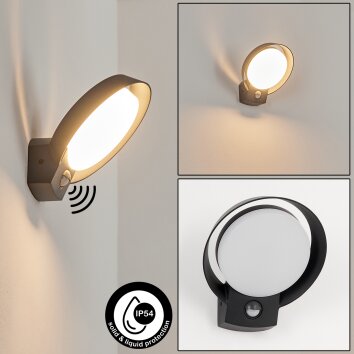 Kelo Applique da esterno LED Antracite, 1-Luce, Sensori di movimento