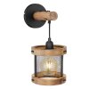 Globo JEANIE Applique Legno scuro, Nero, 1-Luce