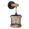 Globo JEANIE Applique Legno scuro, Nero, 1-Luce