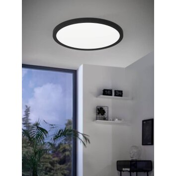 Eglo ROVITO-Z Plafoniera LED Nero, 1-Luce, Cambia colore