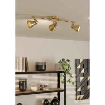 Eglo SERAS Plafoniera LED Oro, Ottone, 3-Luci