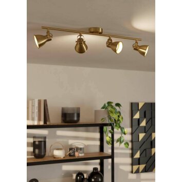 Eglo SERAS Plafoniera LED Oro, Ottone, 4-Luci