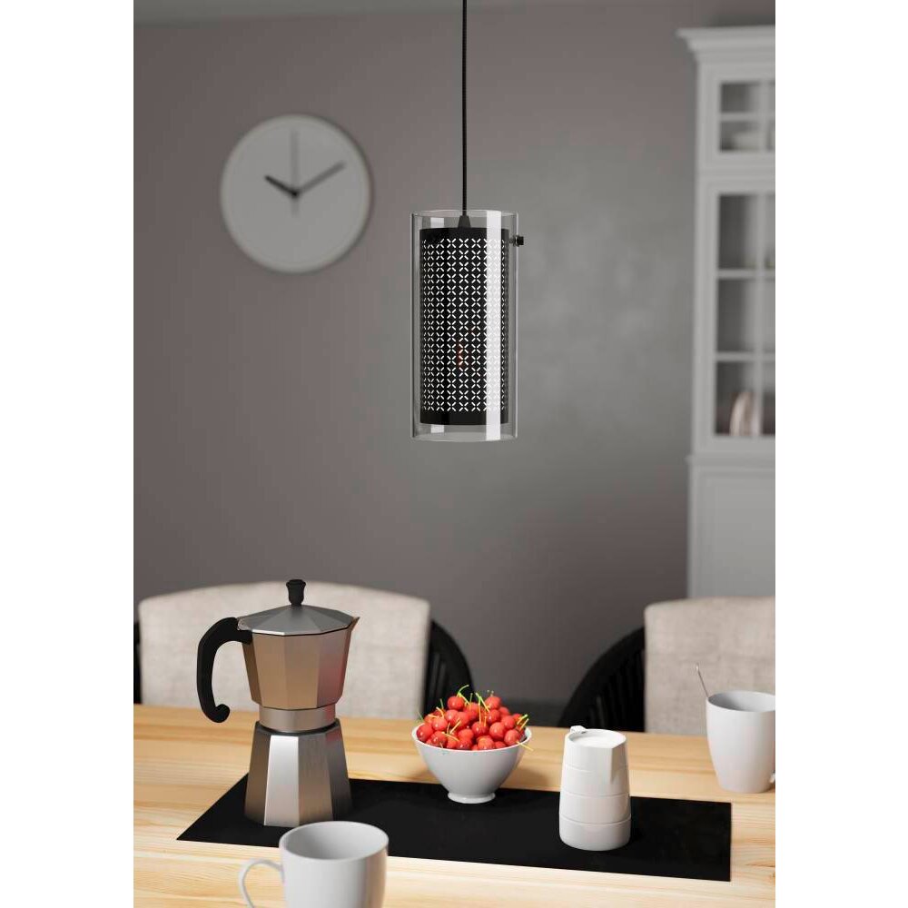 Eglo PINTO TEXTIL Lampadario a sospensione Nero, 1-Luce main product photo