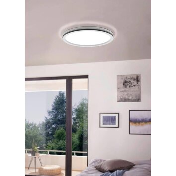 Eglo LAZARAS Plafoniera LED Bianco, 1-Luce, Cambia colore