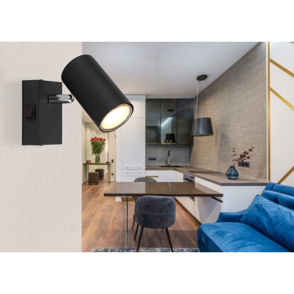 Globo ROBBY Applique Nero, 1-Luce main product photo