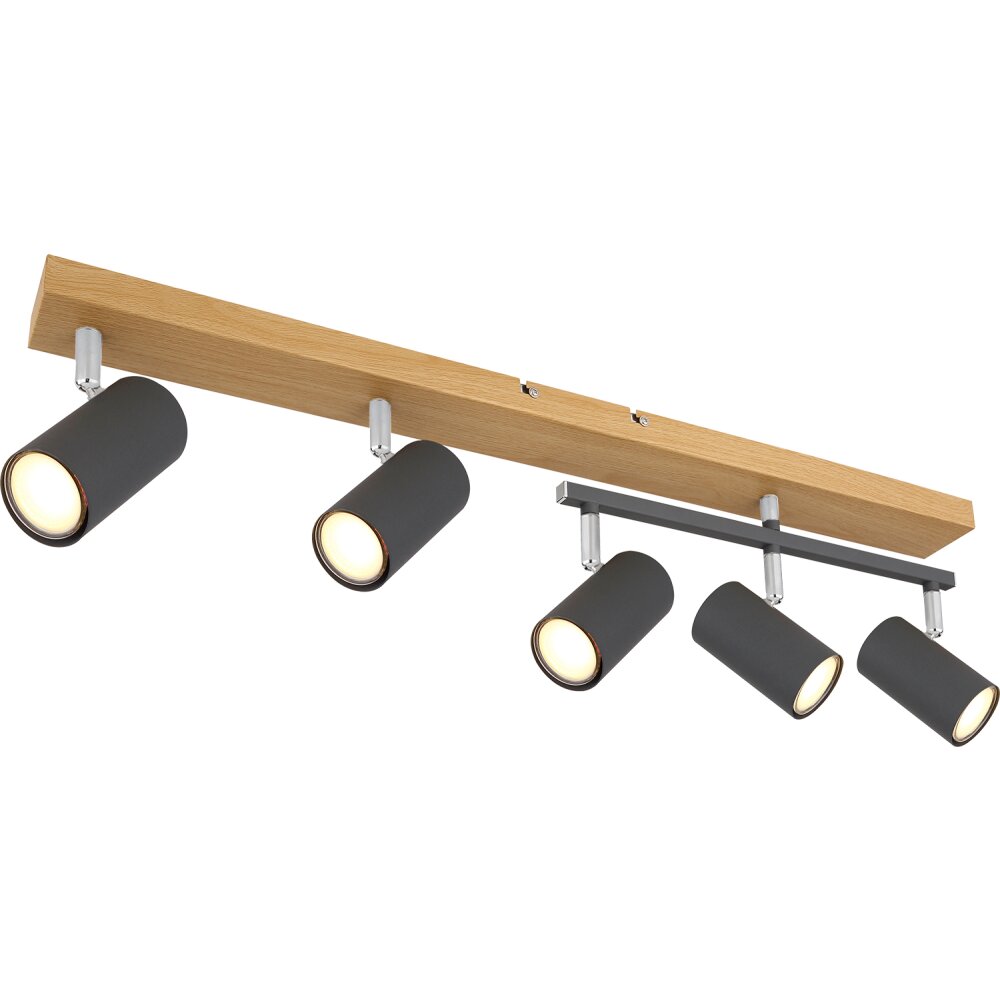 Globo ROBBY Plafoniera Aspetto del legno, Nero, 5-Luci main product photo