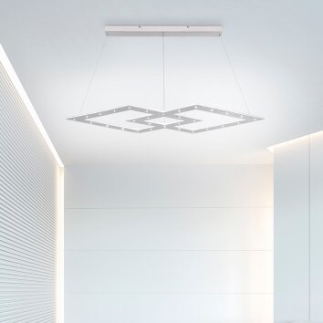 Paul Neuhaus PURE-COSMO Lampada a Sospensione LED Alluminio, 44-Luci, Telecomando