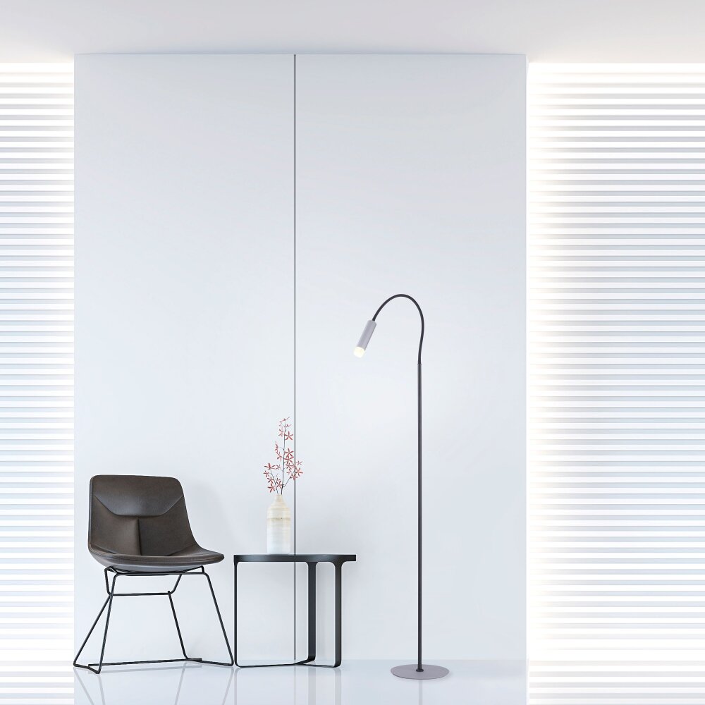 Paul Neuhaus PURE-GEMIN Lampada da terra LED Alluminio, Nero, 1-Luce main product photo