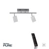 Paul Neuhaus PURE-MIRA Plafoniera LED Alluminio, 2-Luci, Telecomando