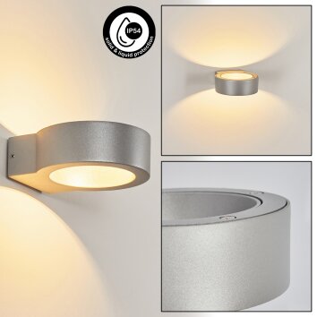 Azervadinha Applique da esterno LED Argento, 1-Luce