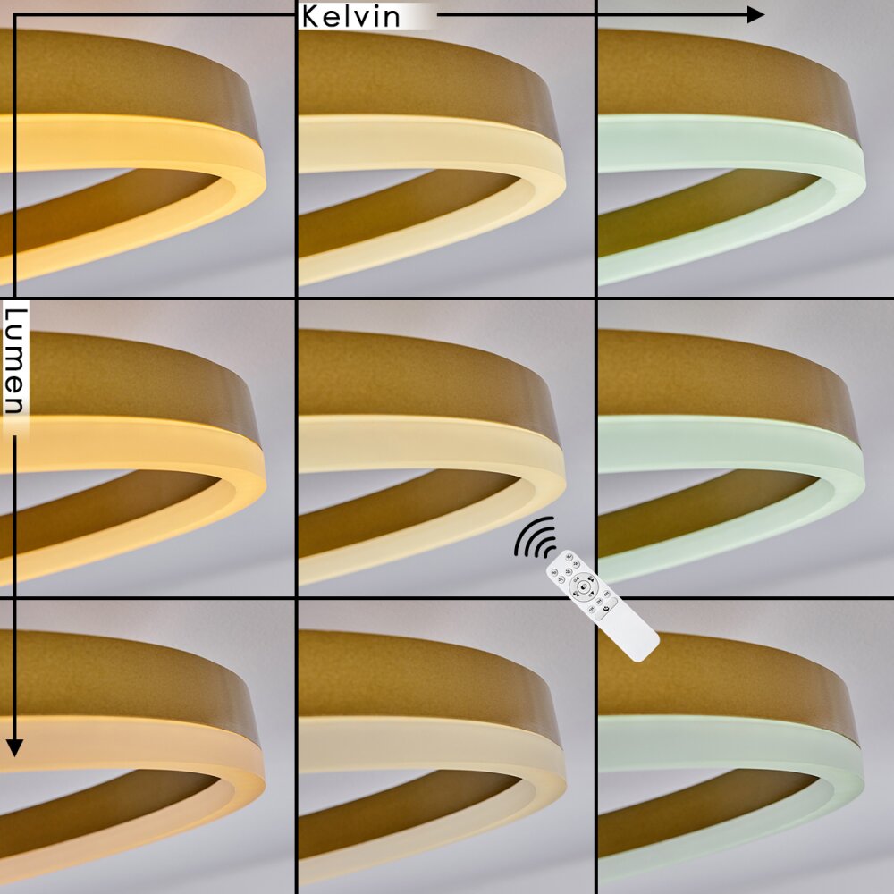 Oleiro ventilatore da soffitto LED Oro, Nero, Bianco, 1-Luce, Telecomando