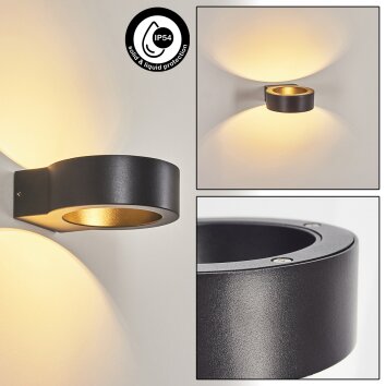 Azervadinha Applique da esterno LED Nero, 1-Luce