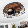 Moscavide ventilatore da soffitto Marrone, Aspetto del legno, Nero, 4-Luci, Telecomando