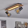 Bardhaman Plafoniera LED Cromo, Aspetto del legno, Nero, Bianco, 3-Luci
