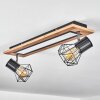 Bardhaman Plafoniera LED Cromo, Aspetto del legno, Nero, Bianco, 3-Luci