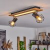 Bardhaman Plafoniera LED Cromo, Aspetto del legno, Nero, Bianco, 3-Luci