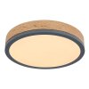 Globo DORO Plafoniera LED Grigio, Aspetto del legno, 1-Luce