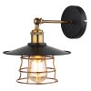 Globo VIEJO Applique Ottone antico, Nero, 1-Luce