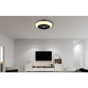 Globo LAFEE ventilatore da soffitto LED Nero, 1-Luce