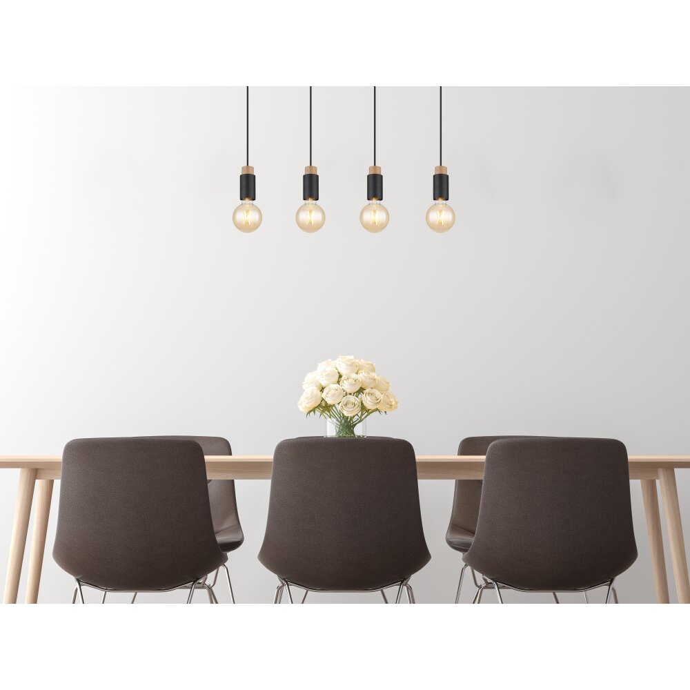 Globo MATTI Lampadario a sospensione Écru, Nero, 4-Luci main product photo