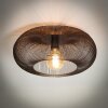 Agueda Plafoniera Marrone scuro, Nichel opaco, Nero, 1-Luce