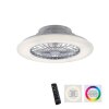 Leuchten-Direkt PATRICK ventilatore da soffitto LED Argento, 1-Luce, Telecomando, Cambia colore