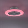 Leuchten-Direkt PATRICK ventilatore da soffitto LED Argento, 1-Luce, Telecomando, Cambia colore