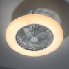 Leuchten-Direkt PATRICK ventilatore da soffitto LED Argento, 1-Luce, Telecomando, Cambia colore