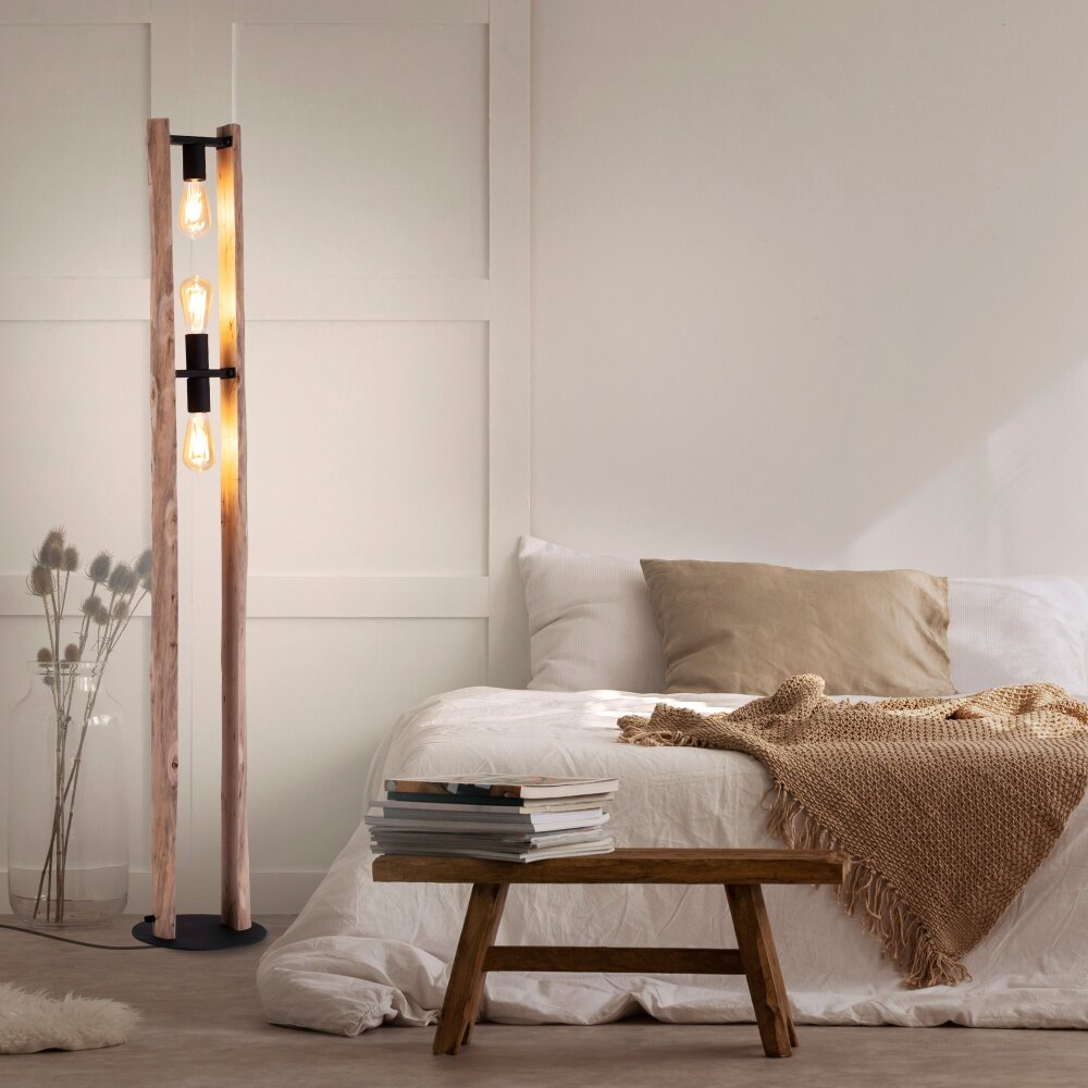 Leuchten-Direkt LOG Lampada da terra Écru, 3-Luci main product photo