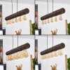 Canedo Lampada a Sospensione Legno scuro, Nero, 6-Luci