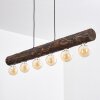 Canedo Lampada a Sospensione Legno scuro, Nero, 6-Luci
