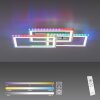 Leuchten-Direkt FELIX60 Plafoniera LED Acciaio satinato, 1-Luce, Telecomando, Cambia colore