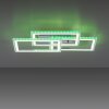 Leuchten-Direkt FELIX60 Plafoniera LED Acciaio satinato, 1-Luce, Telecomando, Cambia colore